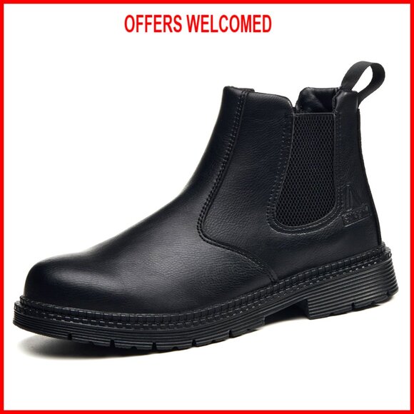 Steel Toe Chelsea Work Boots Waterproof Non-Slip Lightweight Men's Size